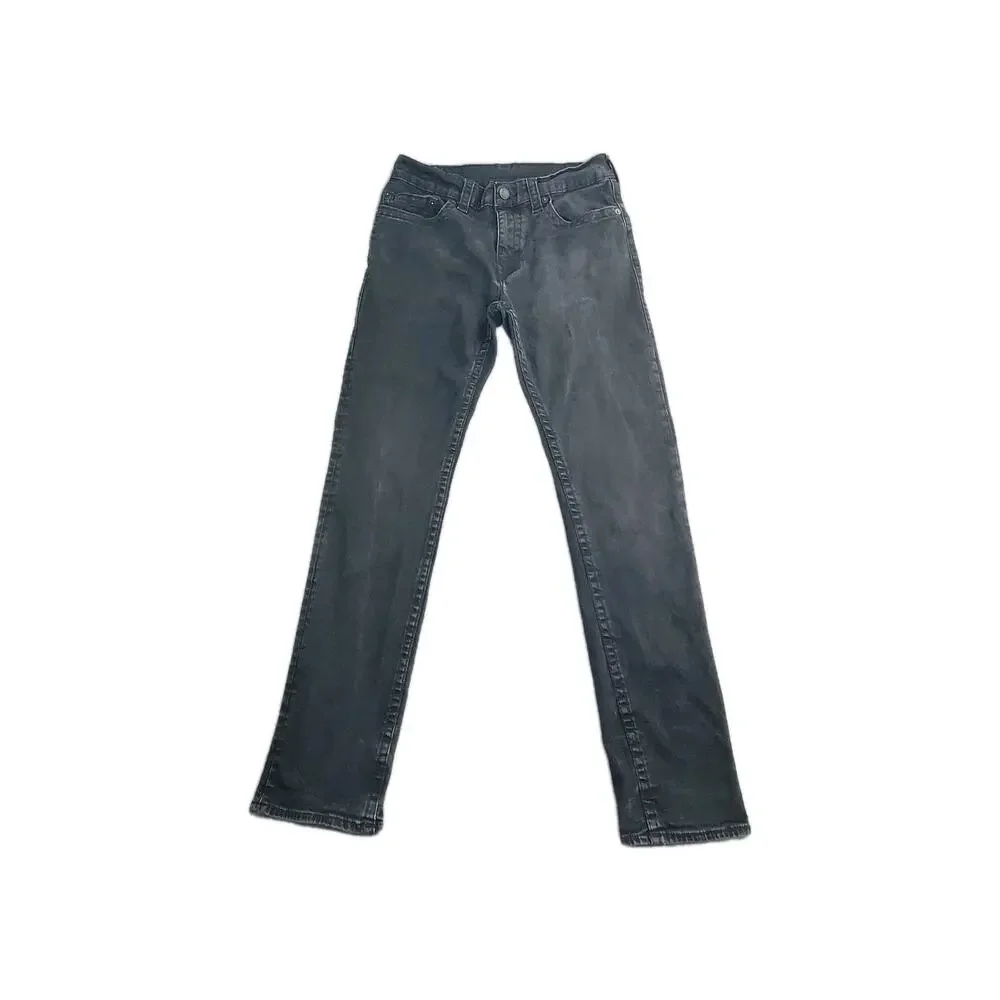 True Religion Jeans Sz 34 Black Geno Relaxed Slim Denim Flap Super T C5-4
